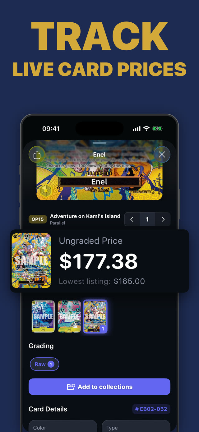 One Piece TCG collection tracker with card prices
